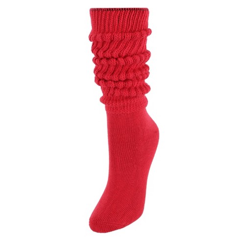 Ctm Women's Super Soft Heavy Slouch Socks (1 Pair), Red : Target