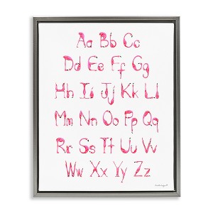 Stupell Industries Flamingo Shaped Letters Alphabet Pink Typography Design Black Floater Framed Canvas Wall Art - 1 of 4