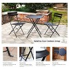 Round 2 Person - 23.6" Long Bistro Set Black - 4 of 4