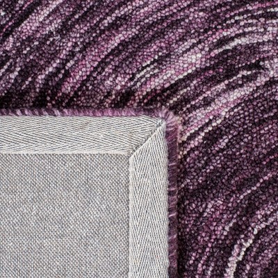 Purple Hand-Tufted Wool Round Area Rug