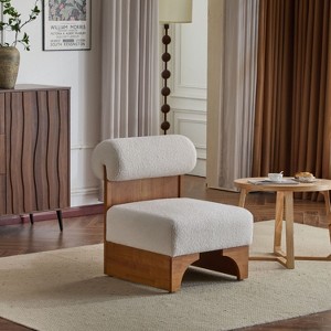 NicBex Modern Lounge Chair Solid Wood Frame, Rolled High Backrest, Soft & Durable Upholstery for Living Room, Bedroom, Office Accent - 1 of 4