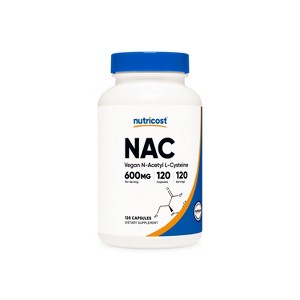 Nutricost N-Acetyl L-Cysteine (NAC) Capsules (600 MG) (120 Capsules) - 1 of 4