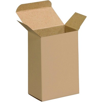 The Packaging Wholesalers 3.5" x 2.5" x 5.5" Reverse Tuck Folding Cartons Brown 250/Carton BSRTD5