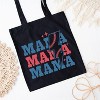 City Creek Prints Baseball Mama Lightning Bolt Canvas Tote Bag - 15x16 - Black - 2 of 2