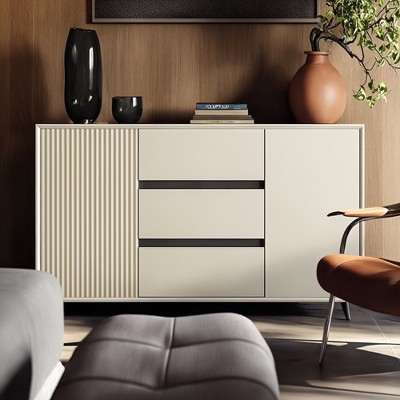 Luck Live 47.24in press-to-open cabinet door with three storage drawers