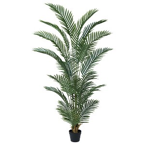 51''/59''/71'' Artificial Palm Plants - Realistic Faux Greenery with Adjustable Branches - Potted Indoor/Outdoor Artificial Plant for Home Decor - 1 of 4
