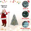 SKRAN 4FT Flocked Christmas Tree Snowy Artificial Tree With Pine Needles & Eucalyptus Leaves, Hinged Branches, Metal Stand For Holiday Decor - 4 of 4