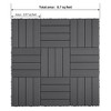 Gulches 9 PCS Heavy-Duty Recyclable Wood-Plastic Interlocking Deck Tiles, 11.8"x11.8"x0.98" 4-Slat, Gray, Waterproof Indoor/Outdoor Flooring - 3 of 4
