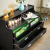 KTMBDW Black Wood Tempered Glass Drawer Dresser with LED Light Strips & Charging Station & USB Ports Bed Table - 4 of 4