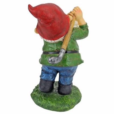 Bogey Burt Garden Gnome Statue with Red Hat and Green Coat