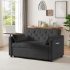 TiramisuBest BLACK VELVET SOFA BED, Modular Sectional Sofa with Storage, Sideboard Buffet Style Design for Living Room - 2 of 4