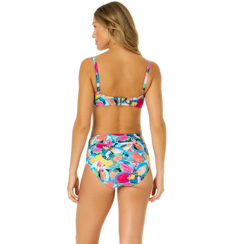 Anne Cole Women's Amalfi Floral Shirred Underwire Bikini Top, 5 of 6