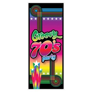 Beistle 70's Groovy Party Door Cover, 6' x 30", (2/Pkg) Multicolored - 1 of 3