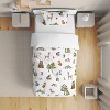 Sweet Jojo Designs Boy Girl Gender Neutral Unisex Toddler Bedding Set Watercolor Woodland Forest Animals Green Brown White 5pc - 2 of 4
