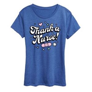 Women's - Instant Message - Thank A Nurse Short Sleeve Graphic T-Shirt - 1 of 4