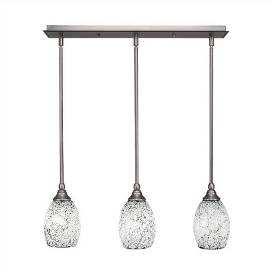 Toltec Lighting Any 3 - Light Chandelier in  Brushed Nickel with 5" Black Fusion Shade