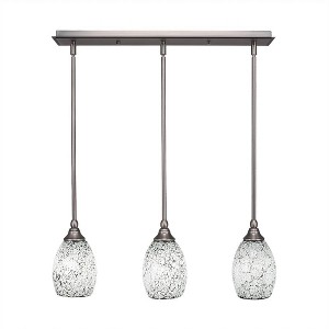 Toltec Lighting Any 3 - Light Chandelier in  Brushed Nickel with 5" Black Fusion Shade - 1 of 1