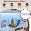 Tangkula 73" Tall Kitchen Pantry Storage Cabinet w/ LED Lights and Power Outlets - 4 of 4