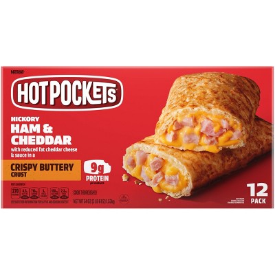 Hot Pockets Crispy Buttery Crust Frozen Hickory Ham & Cheddar Value Pack - 54oz/12ct