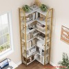 Corner Bookshelf 72"/86" l Shaped Bookcase, Corner Bookshelves Industrial Bookcase 5/7 Tier l-Shape Bookshelf, Large Bookcases with Beaded Design - 4 of 4