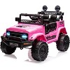 Electric Car for Kids, 12V Ride on Truck Car with Remote Control Spring Suspension, LED Lights, Music, 3 Speeds - 2 of 4