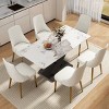 63" Modern Rectangular Dining Table for 6,Sintered Stone Top with Black Metal X-Leg Base-Maison Boucle - 2 of 4