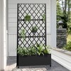 Dovelina Metal Floor Planter Climbing Trellis Planter Box - 2 of 4