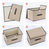 REGALWOVEN Collapsible Clothes Books Organizing Fabric Storage Bin with Lid and Handle 1Pc - 3 of 4