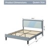 WhizMax Queen Size Bed Frame, Tufted Platform Bed Frame with Adjustable Height Headboard, Blue - image 3 of 4