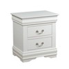 1pc Traditional Classic White Finish 2-Drawers Nightstand Wooden Bedroom Furniture - 2 of 4