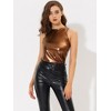 INSPIRE CHIC Women's Party Shiny Sleeveless Keyhole Back Club Metallic Tank Top - 2 of 4