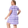 Agnes Orinda Women's Plus Size Tie Dye Trendy V Neck Round Hem Casual T-Shirt Dresses - 4 of 4