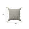 18" X 18"  And Ivory 100% Cotton Striped Zippered Pillow - 3 of 4