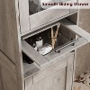 Tall Bathroom Cabinet, Freestanding Storage Cabinet with Glass Doors and Adjustable Shelves and Drawers, 67" Tall Cabinet for Kitchen, Pantry - 4 of 4