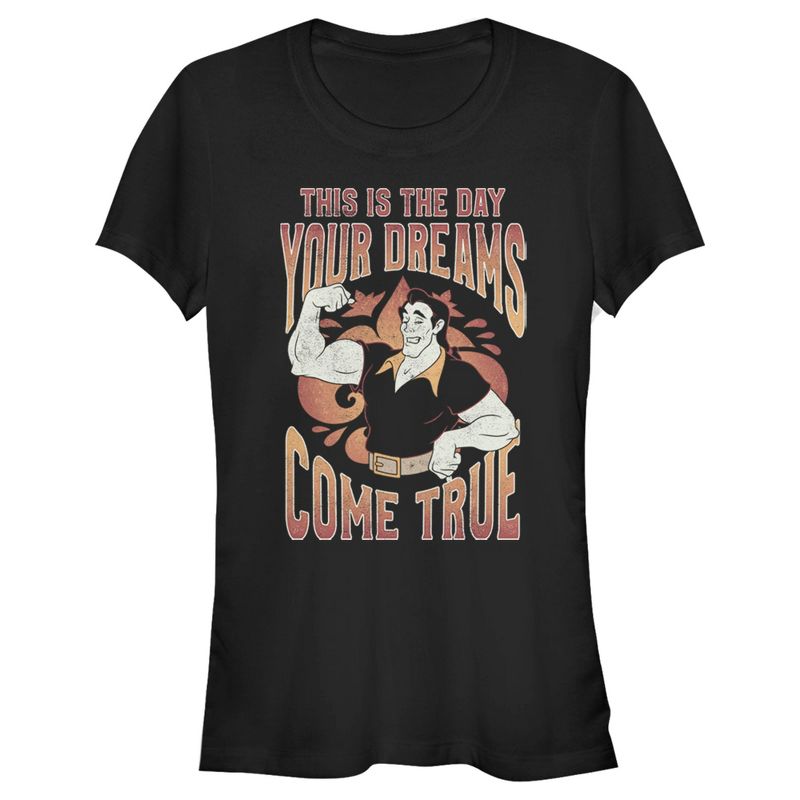 Juniors Womens Beauty and the Beast Gaston The Day Your Dreams Come True T-Shirt, 1 of 5