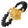 Steeltime Men's two tone black ip and stainless steel cuban link lion head bracelet. Color Options: Gold, Blue - 3 of 4