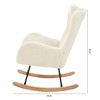 Lyngins Modern Glider Rocking Chair with Adjustable Headrest & Side Pocket,High Back Accent Chair for Living Room,Bedroom - 4 of 4