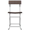 vidaXL Folding Bistro Chairs 2 pcs Brown Poly Rattan and Steel - 4 of 4