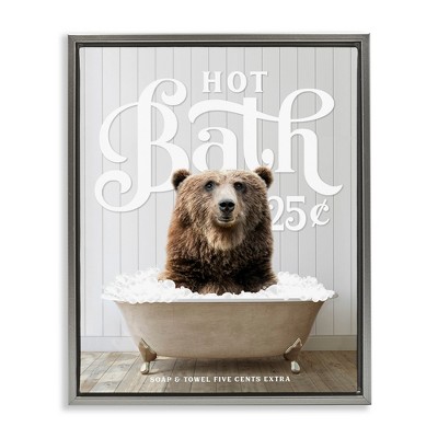 Stupell Industries Vintage Bathroom Bear Ad, 17" x 21"