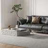 Luck Live Modern Relief Coffee Table, Extendable Glass Coffee Table 39.37-74.8 Inches - 2 of 4