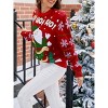 Womens Ugly Christmas Sweater Crew Neck Pullover Sweaters Jacquard Knit Festive Pattern Christmas Sweater Ho Ho Ho Santa Sweater - 2 of 4