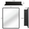 Black recessed medicine cabinet with mirror,Rectangle Metal Framed Wall mount,Recessed Mirror Cabinet,bathroom mirror cabinet-The Pop Home - 4 of 4
