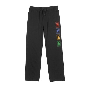 Men's Harry Potter Four Houses Multicolor Cards Lounge Pants - 1 of 3