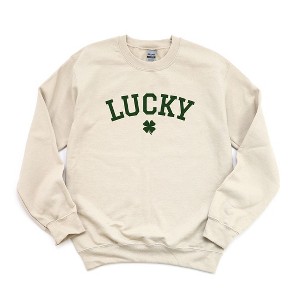 Simply Sage Market Women's Graphic Sweatshirt Lucky Varsity Clover St. Patrick's Day - 1 of 3