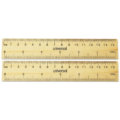 Universal Flat Wood Ruler Standard/Metric 6" 59024
