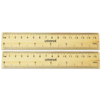 6 in. Clear Lacquer Beveled Wood Ruler - Sample