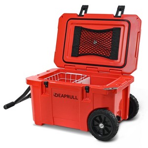 Hooure 26 in. Cooler with Wheels, Ice Chests Portable Camping Cooler Holds Ice up to 6 Days, Leak-Proof Outdoor Insulated Cooler with Handle - 1 of 4
