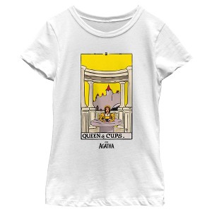 Girl's Marvel: Agatha All Along Queen Of Cups Card T-Shirt - 1 of 4