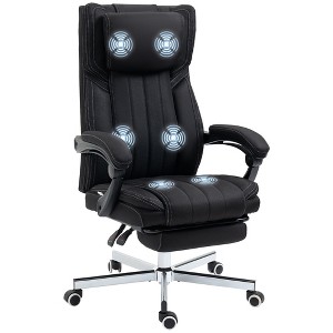 Vinsetto High-Back Vibration Massage Office Chair, Reclining Computer Chair with Footrest, Ergonomic Office Chair with 360 Degree Swivel Wheels, Black - 1 of 4