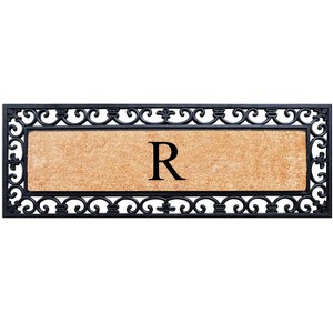 A1HC Rubber Coir Doormat For Outdoor Entrance, Anti-Shed Treated Front Door Mat 18x48, Monogrammed - 1 of 4